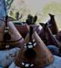 Picture of Teepee Leather Handcrafted Incense Burner⇻ Native American Style Incense Burner ⇻ Handcrafted One of kind Teepee Statue Incense Burner