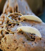 Picture of Real Coyote Tooth Gold Stainless Steel Earrings, Tribal Earrings, Native American Earrings, Gothic Earrings, Natural Tooth Earrings