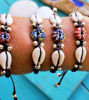 Picture of Unique SET OF 5 -ArtesaniaLosMolinos Designed Vintage Glass and Silver White Brass Beads Handmade Bracelets, Tribal Art, Spirit Connection
