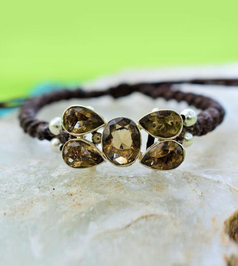 Picture of CITRINE Macrame Handmade Adjustable Bracelet, Reiki jewelery,Wedding jewelery, Festival, Psytrance , Chakras,Healing