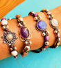 Picture of Healing Labradorite, Amethyst, Blue Quartz, Moonstone Handmade Artesania Los Molinos Design Adjustable Organic Cord Bracelet 1pc