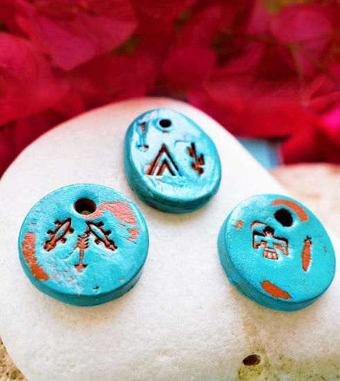 Picture of Three Native American Pendants, Inspired by Lakota Tribe, Native Pendants for Jewellery Making, Your own Tribal Amulet Making, Teepee Rustic