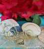Picture of Set of Solid Brass Spiral Inspired by Jhumka Earrings and Solid Brass Amethyst adjustable Ring, Tribal Earrings, Elegant Festival Earrings