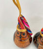 Picture of Hand-Carved Gourd Tree Ornaments (Set of 3) – Peruvian Mate Burilado Folk Art Christmas Decor