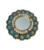 Picture of Decorative Round Mirror 12" Painted Glass, Floral Pattern in different colors, Home Decor, Wall Art, Peruvian, Handmade, 1 unit