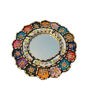 Picture of Decorative Round Mirror 12" Painted Glass, Floral Pattern in different colors, Home Decor, Wall Art, Peruvian, Handmade, 1 unit