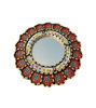 Picture of Decorative Round Mirror 12" Painted Glass, Floral Pattern in different colors, Home Decor, Wall Art, Peruvian, Handmade, 1 unit