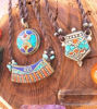 Picture of Set of three Amazing Tribal Turquoise Coral Lapis Waterproof Antiallergic white brass Necklaces