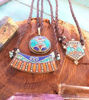 Picture of Set of three Amazing Tribal Turquoise Coral Lapis Waterproof Antiallergic white brass Necklaces