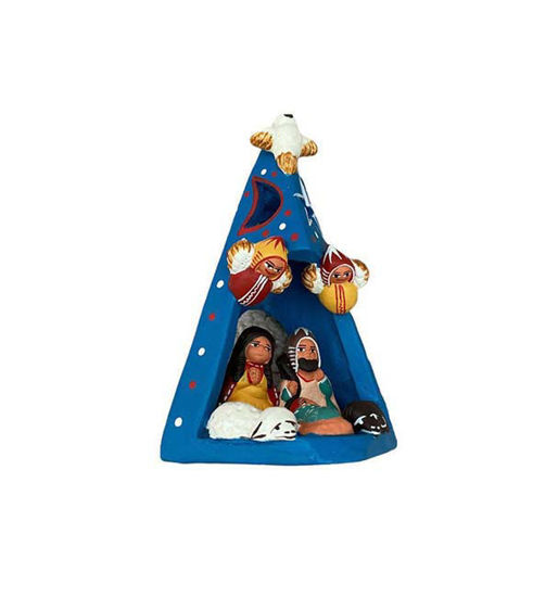 Picture of Nativity Scene. Candle Holder.