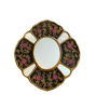 Handcrafted mirror in vibrant color, displaying intricate floral patterns and artistic details.
