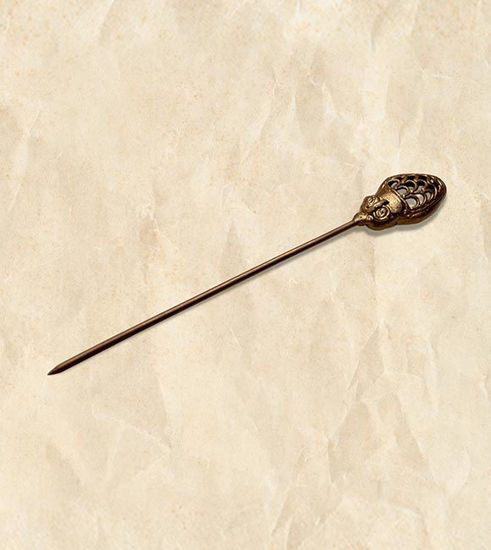 Picture of Rustic Ripple - Handcrafted Dhokra Brass Hair Pin