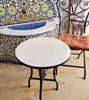 Picture of All White Handmade Outdoor Coffee Table - Complicated Mosaic Pattern Off White Table - Bistro Table GIFT