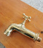 Picture of Custom Ceramic Basin Sink with Unlacquered Brass Faucet – Handmade Moroccan Vessel Sink & Wall-Mount Faucets for Bathroom Remodel
