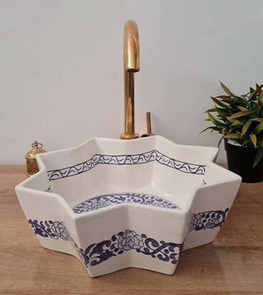 Picture of 14" Hexagone Bathroom Vessel Sink - Bathroom Decor