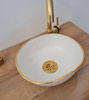 Picture of 14 Karat Gold Luxury Bathroom Oval Sink - Custom 10"x12" Bathroom Vessel Sink