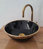 Picture of Black & Aged Brushed Brass Bathroom Vanity Sink