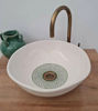 Picture of Asymmetrical Bathroom Vessel Sink - Bathroom WashBasin - Countertop Basin - Mid Century Modern Bowl Sink Lavatory - Solid Brass Drain Cap