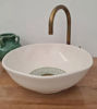 Picture of Asymmetrical Bathroom Vessel Sink - Bathroom WashBasin - Countertop Basin - Mid Century Modern Bowl Sink Lavatory - Solid Brass Drain Cap