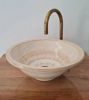 Picture of Beige Bathroom Washbasin - Bathroom Vessel Sink - Countertop Basin - Mid Century Modern Bowl Sink Lavatory - Solid Brass Drain Cap Gift