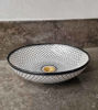 Picture of CUSTOMIZABLE Black & White Ceramic Vessel / Drop In Sink, Bathroom Ceramic Sink Bowl, HandPainted Ceramic Basin, Countertop Vessel sink
