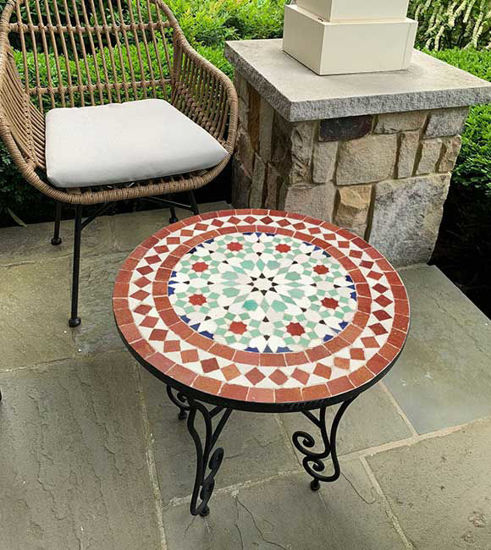 Picture of Custom Made Mosaic Table - Crafts Mosaic Table - Mid Century Modern furniture - Handmade Coffee Table For Outdoor & Indoor