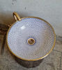 Picture of CUSTOMIZABLE Brushed Brass Rim Bathroom Sink - Brass & Ceramic Bathroom Vessel - Provide Us With Color And Brass Finish - Handmade Basin