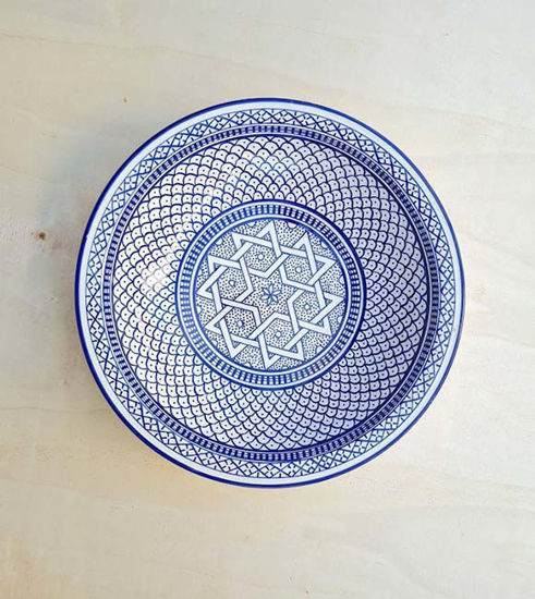Picture of CUSTOMIZABLE 14" Ceramic Serving Plate - Decorative Wall Hanging, Wall Mount Ceramic Plate - Handmade Blue Plate GIFT