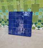 Picture of Blue Terracotta Zellije "36 50 x 50mm Tiles", 12" x 12" Pannel - Handmade Bathroom Kitchen Tiles Straight Edge Ceramic Singular Subway Tile