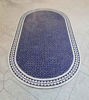 Picture of Custom Made Oval Mosaic Table - Crafts Mosaic Table - Blue Mosaic Table - Mid Century Zellije Table - Handmade Solid Outdoor Table GIFT Idea