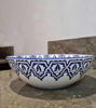 Picture of CUSTOMIZABLE Blue & White Ceramic Vessel / Drop In Sink, Bathroom Ceramic Sink Bowl, HandPainted Ceramic Basin, Countertop Vessel sink