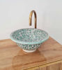 Picture of Green Bathroom Washbasin - Bathroom Vessel Sink - Countertop Basin - Mid Century Modern Bowl Sink Lavatory - Solid Brass Drain Cap Gift