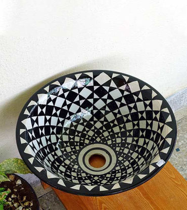 Picture of CUSTOMIZABLE Ceramic Vessel / Drop In Sink, Bathroom Ceramic Sink Bowl, HandPainted Ceramic Basin, Bathroom Improvement, Bathroom Remodeling