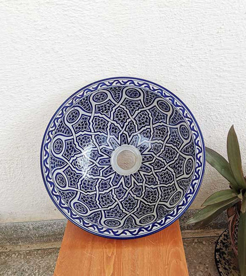 Picture of CUSTOMIZABLE Ceramic Vessel / Drop In Sink, Bathroom Ceramic Sink Bowl, HandPainted Ceramic Basin, Bathroom Improvement, Bathroom Remodeling