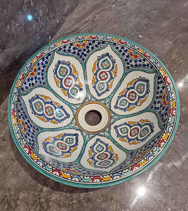 Picture of CUSTOMIZABLE Ceramic Vessel / Drop In Sink, Bathroom Ceramic Sink Bowl, HandPainted Ceramic Basin, Bathroom Improvement, Bathroom Remodeling