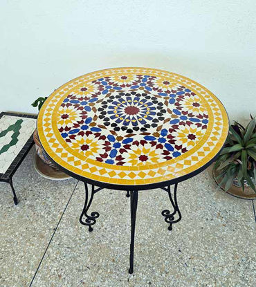 Picture of CUSTOMIZABLE Dining Mosaic Table - Crafts Mosaic Table - Mosaic Art - Mid Century Mosaic Table - Handmade Coffee Table For Outdoor & Indoor