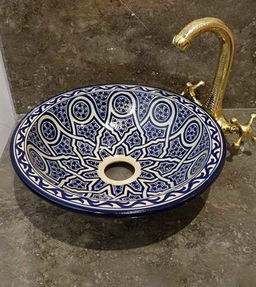 Picture of CUSTOMIZABLE Ceramic Vessel / Drop In Sink, Bathroom Ceramic Sink Bowl, HandPainted Ceramic Basin, Bathroom Improvement, Bathroom Remodeling