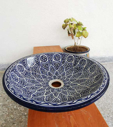 Picture of CUSTOMIZABLE Ceramic Vessel / Drop In Sink, Bathroom Ceramic Sink Bowl, HandPainted Ceramic Basin, Bathroom Improvement, Bathroom Remodeling