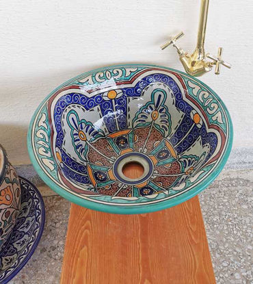 Picture of CUSTOMIZABLE Ceramic Vessel / Drop In Sink, Bathroom Ceramic Sink Bowl, HandPainted Ceramic Basin, Bathroom Improvement, Bathroom Remodeling