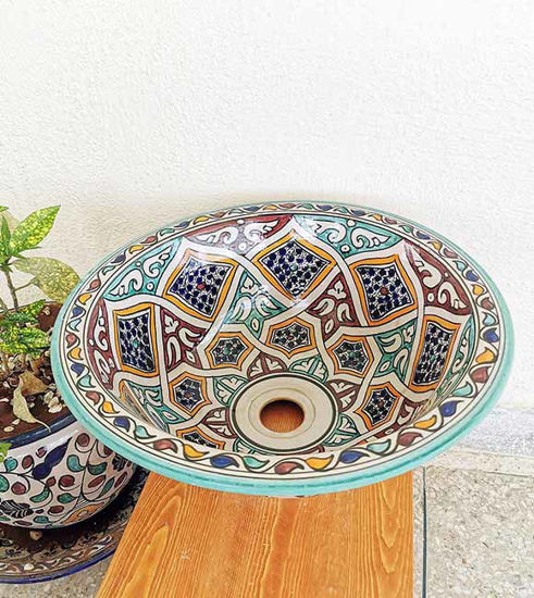 Picture of CUSTOMIZABLE Ceramic Vessel / Drop In Sink, Bathroom Ceramic Sink Bowl, HandPainted Ceramic Basin, Bathroom Improvement, Bathroom Remodeling