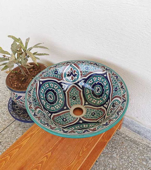 Picture of CUSTOMIZABLE Ceramic Vessel / Drop In Sink, Bathroom Ceramic Sink Bowl, HandPainted Ceramic Basin, Bathroom Improvement, Bathroom Remodeling