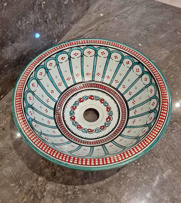 Picture of CUSTOMIZABLE Ceramic Vessel / Drop In Sink, Bathroom Ceramic Sink Bowl, HandPainted Ceramic Basin, Bathroom Improvement, Bathroom Remodeling