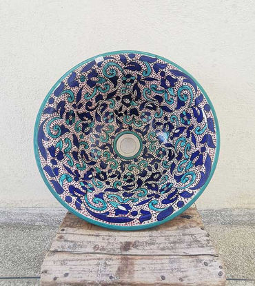 Picture of CUSTOMIZABLE Ceramic Vessel / Drop In Sink, Bathroom Ceramic Sink Bowl, HandPainted Ceramic Basin, Bathroom Improvement, Bathroom Remodeling