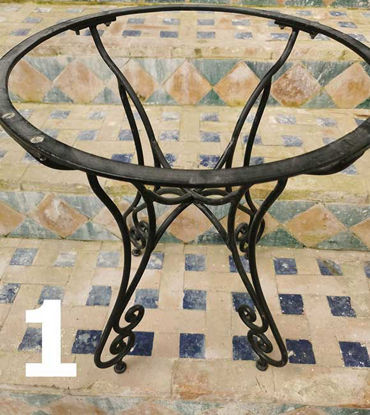 Various base styles for a customizable Moroccan mosaic coffee table.