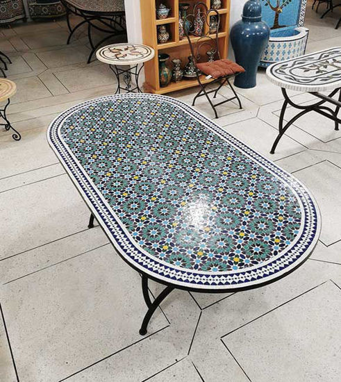 Picture of CUSTOMIZABLE Mosaic Table - Crafts Mosaic Table - Mosaic Table Art - Mid Century Mosaic Table - Handmade Huge Table For Outdoor & Indoor