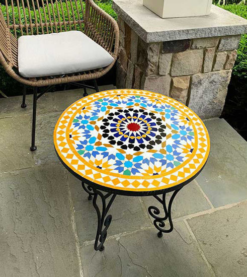 Picture of CUSTOMIZABLE Mosaic Table - Crafts Mosaic Table - Mosaic Table Art - Mid Century Mosaic Table - Handmade Coffee Table For Outdoor & Indoor