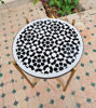 Picture of CUSTOMIZABLE Mosaic Table - Crafts Mosaic Table - Black and White Mid Century Mosaic Table - Handmade Coffee Table For Outdoor & Indoor