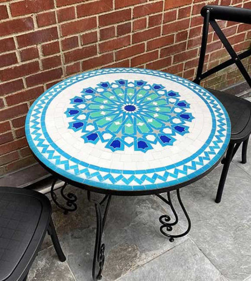 Picture of CUSTOMIZABLE Mosaic Table - Crafts Mosaic Table - Mosaic Table Art - Mid Century Mosaic Table - Handmade Coffee Table For Outdoor & Indoor