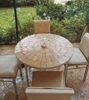 Picture of CUSTOMIZABLE Off White, Biege Handmade Mosaic Table - Mosaic Art - Outdoor Dining Mosaic Zellije Table