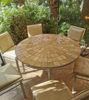 Picture of CUSTOMIZABLE Off White, Biege Handmade Mosaic Table - Mosaic Art - Outdoor Dining Mosaic Zellije Table